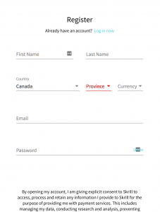 Skrill casino account