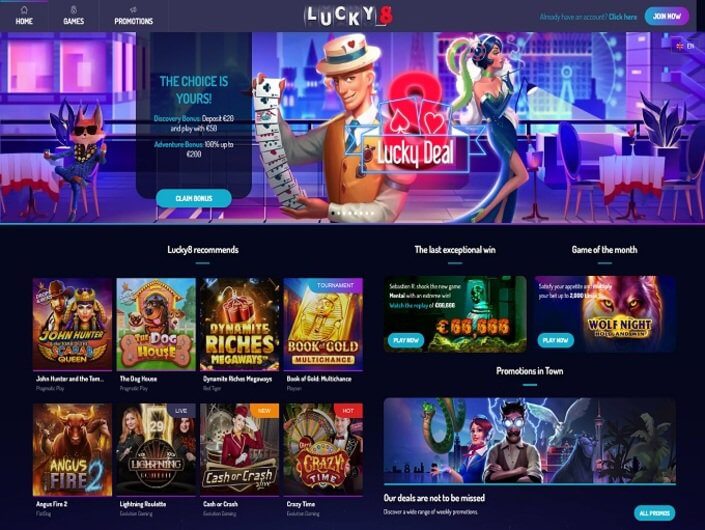 Lucky8 Casino lobby