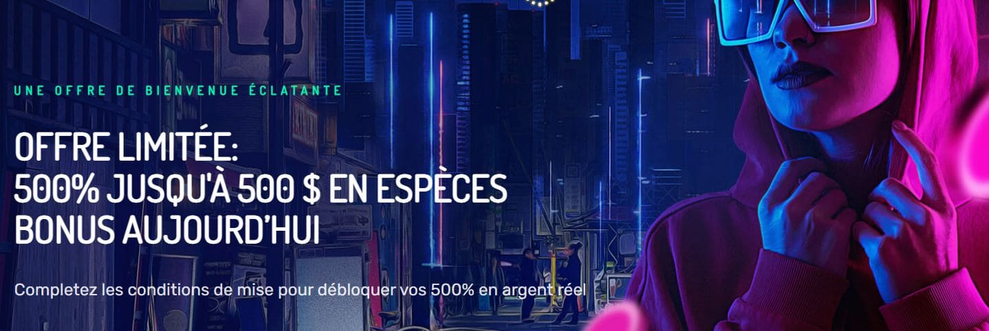 Prime de bienvenue Neon Vegas