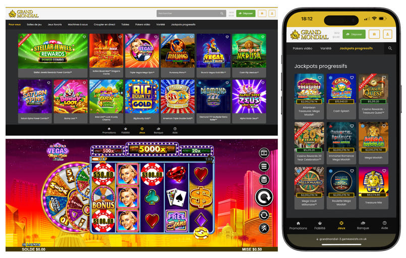 Images des jeux de casino Grand Mondial