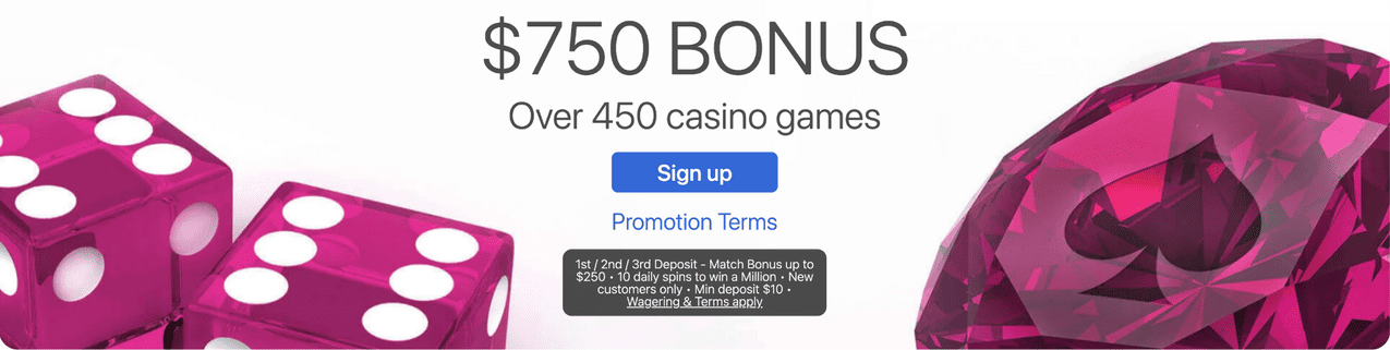 Promotional banner for the Ruby Fortune Casino sign-up bonus.